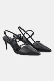 Answear Lab stilettos de piele culoarea negru