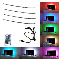 Kit banda LED RGB Lumina ambientala TV,Monitor,Mobilier AMBI44 5V ManiaCars foto