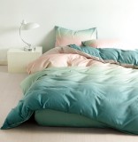 Cumpara ieftin Lenjerie Pat Bumbac Verde 4 Piese (Husa pilota 200x155, Cearceaf 200x175, Fete perna 55x75) - Elantra XF024