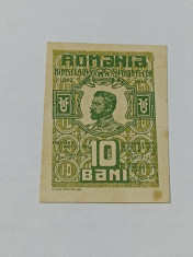 ROMANIA 10 BANI - 1917 UNC . Cea mai mica bancnota din lume. Necirculata foto
