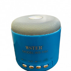 Boxa portabila Mini Speaker Bluetooth cu Radio FM, WS-Y90B, Albastra