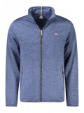 Cumpara ieftin Bluza cu fermoar barbati, cu 2 buzunare exterioare, cu mini logo brodat, Regular fit, albastru deschis, L