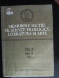 Memoriile sectiei de stiinte filologice, literatura si arte seria 4, tomul 9, 1987