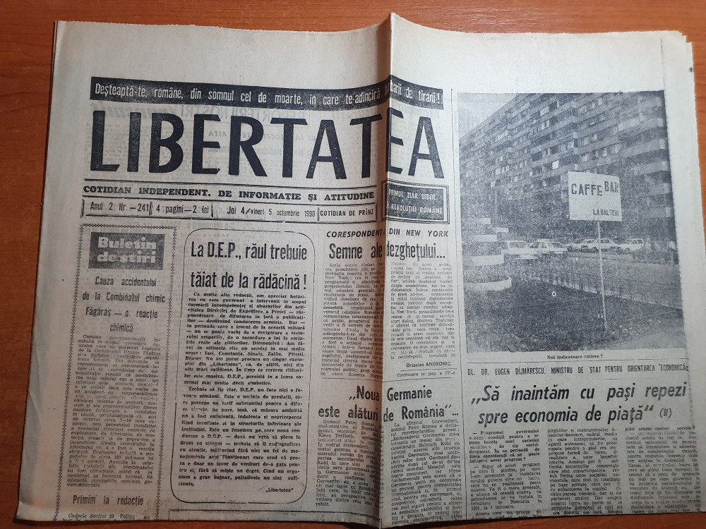 Ziarul libertatea 4-5 octombrie 1990-art laura stoica | Okazii.ro