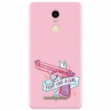 Husa silicon pentru Xiaomi Remdi Note 3, Fight Like A Girl
