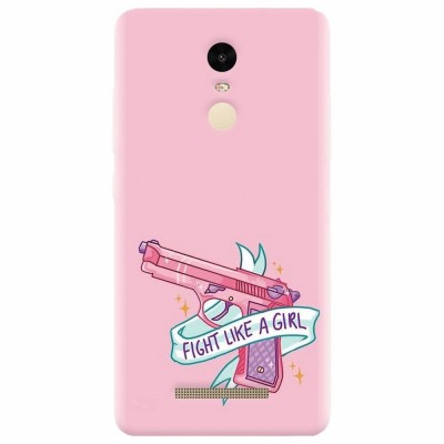 Husa silicon pentru Xiaomi Remdi Note 3, Fight Like A Girl foto
