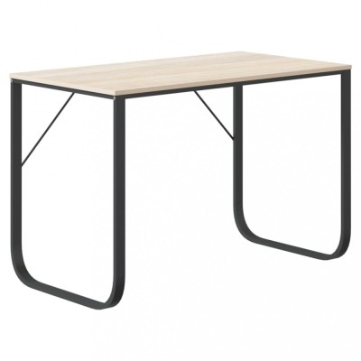 Birou de calculator, negru/stejar, 110x60x73 cm, lemn prelucrat foto