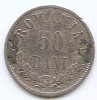 Romania 50 bani 1876 - Carol I, Argint 2.5 g/835, 18 mm, KM-9