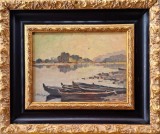 Samuel M&Uuml;TZNER (1884-1959)-Bărci la mal, pictură licitată, de colecţie