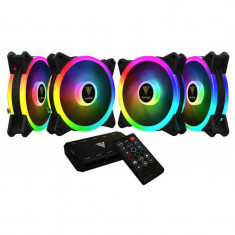 Set 4 ventilatoare Gamdias Aeolus M2 1204R RGB 120mm foto