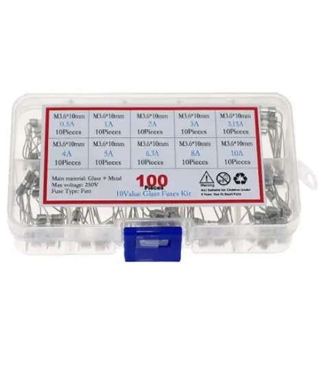 Kit sigurante axiale set 100buc 3.6x10mm 250V