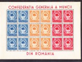 M1 TX2 15 - 1947 - Confederatia generala a muncii - in bloc de sase serii, Organizatii internationale, Nestampilat