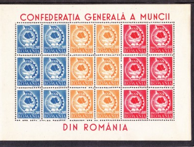 A11 TX2 15 - 1947 - Confederatia generala a muncii - in bloc de sase serii foto