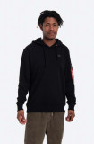 Alpha Industries bluză bluză Alpha Industries X-Fit Hoody bărbați, culoarea negru, cu glugă, uni 158321.03-black