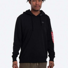 Alpha Industries bluză bluză Alpha Industries X-Fit Hoody bărbați, culoarea negru, cu glugă, uni 158321.03-black