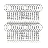 Set 50 inele cu lantisor pentru chei -D 25mm