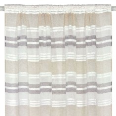 Perdea Decorativă, Model Dungi, Culoare Ecru Bej, Dimensiuni 140x260cm, Material Poliester