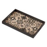 Tava de servire cu maner, 41x28x3.5cm, lemn, Oem
