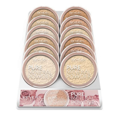 Set 12 bucati Pudra pentru fata, Compacta, Mineral Pure, Revers, 12 g foto