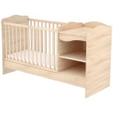 Cumpara ieftin Patut copii transformabil din lemn Hubners Eva Kombi 120x60 cm natur
