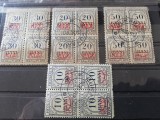 Timbre Germania, 1918, supratipar MViR, blocuri de 4, fara sarniera, 4 blocuri, Stampilat