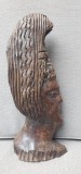 Cumpara ieftin Statueta unicat sculptata hand made, lemn greu mahon, femeie africana, 33x14 cm