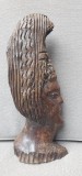 Cumpara ieftin Statueta unicat sculptata hand made, lemn greu mahon, femeie africana, 33x14 cm