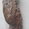 Statueta unicat sculptata hand made, lemn greu mahon, femeie africana, 33x14 cm