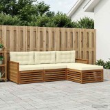 vidaXL Set de canapele de exterior Natural și Crem 249 x 162,5 x 73 cm 3383208