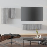 vidaXL Set dulapuri TV, 4 piese, gri sonoma, lemn prelucrat