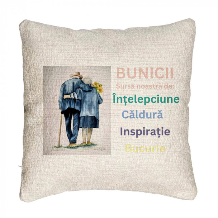 Perna Decorativa Canapea pentru Bunici 8, 40x40 cm, Cu fermoar