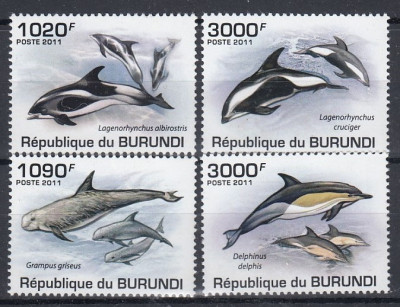 Burundi - Fauna Marina - DELFINI - MNH foto