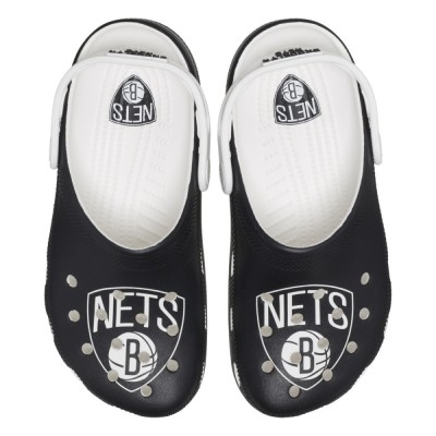 Saboti Crocs NBA Brooklyn Nets Clog Alb - White/Black foto