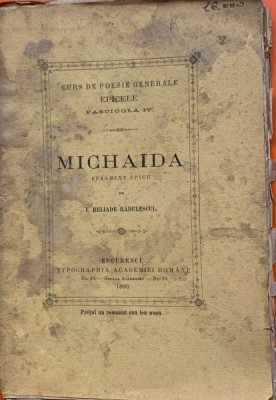 Michaida - I. Heliade Radulescu - curs de poezie - fascicula IV foto