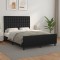 vidaXL Cadru de pat cu tăblie, negru, 140x190 cm, piele ecologică 3125567
