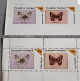 SCOTLAND FLUTURI 2 MINI COLITE DANTELAT SI NEDANTELAT MNH, Nestampilat