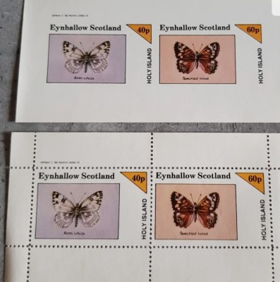 SCOTLAND FLUTURI 2 MINI COLITE DANTELAT SI NEDANTELAT MNH foto