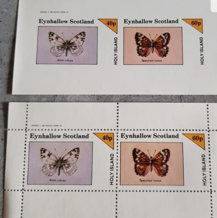 SCOTLAND FLUTURI 2 MINI COLITE DANTELAT SI NEDANTELAT MNH