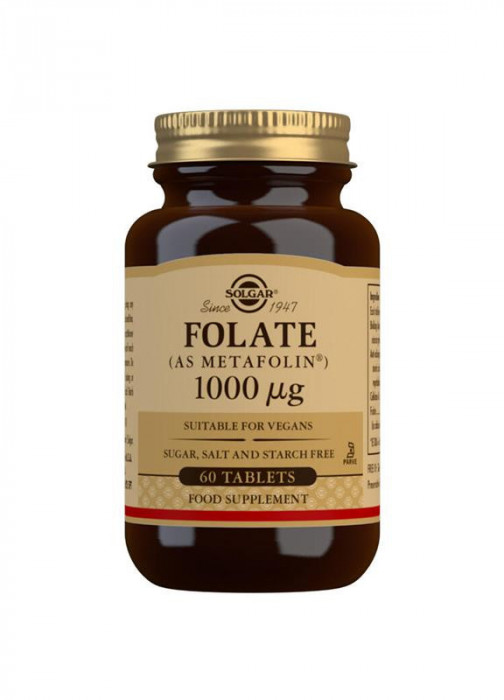Folate 1000 miligrame (Metafolin) 60 tablete Solgar