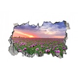 Autocolant decorativ, Gaura in perete, Arbori si flori, Multicolor, 83 cm, 353ST-3