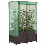Strat &icirc;nălțat cu husă de seră, aspect ratan, 80x40x138 cm