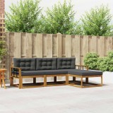 vidaXL Set de canapele de exterior cu pernă 4 pcs Natural și Antracit 3367415