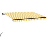 Cumpara ieftin Copertina retractabila manual cu LED, galben si alb, 350x250 cm