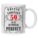 Cana alba personalizata &quot;editie limitata&quot;, 59 ani, INOVATIX&reg;️. 330ml, Oem