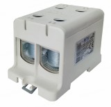 Clema terminala conexiune 1 pol gri Cu-Al 4 gauri 35-150mm &sup2;, , , , , , , montare pe sina DIN 35mm 290A (Al) 320A ( Cu) cu surub imbus, Omu System