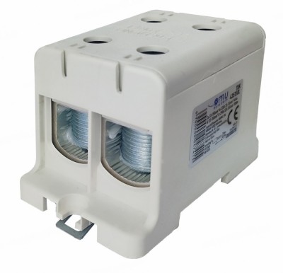 Clema terminala conexiune 1 pol gri Cu-Al 4 gauri 35-150mm &amp;sup2;, , , , , , , montare pe sina DIN 35mm 290A (Al) 320A ( Cu) cu surub imbus foto