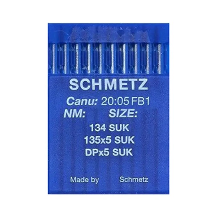 Set 10 ace de cusut cu butuc normal pentru masini de cusut industriale simple, Schmetz, varf SUK