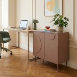 Comoda living Holea cu 2 usi, maro mocha, 75x70x34 cm