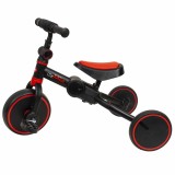 Tricicleta pliabila 2 in 1 pentru copii, reglabila, negru-rosu / ZTS8483