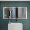 Oglinda LED Rectangulara, 120x60cm, Verite MotionGlow Marcello, Sistem Dezaburire, Ceas &amp; Termometru, Dimabila ModernLight Concept
